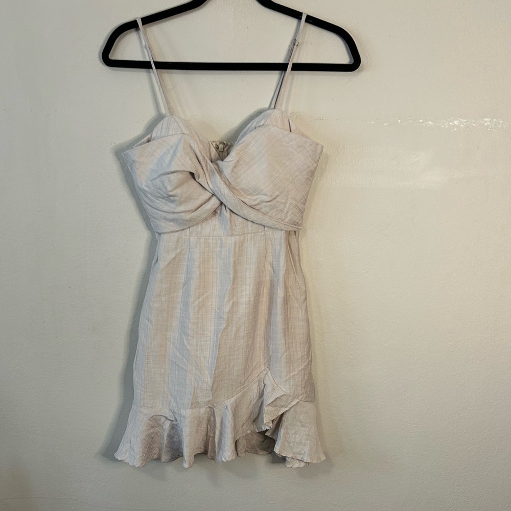 Saints + Secrets Ruffle Twist Front Mini Dress
